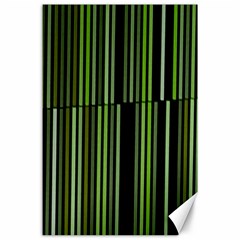 Shades Of Green Stripes Striped Pattern Canvas 24  X 36  by yoursparklingshop