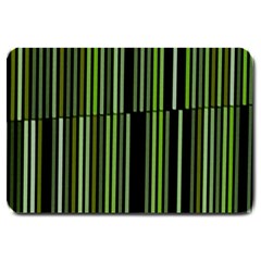 Shades Of Green Stripes Striped Pattern Large Doormat  by yoursparklingshop