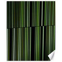 Shades Of Green Stripes Striped Pattern Canvas 11  X 14   by yoursparklingshop