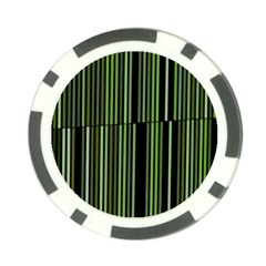 Shades Of Green Stripes Striped Pattern Poker Chip Card Guard