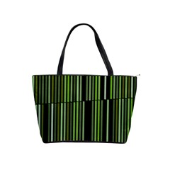 Shades Of Green Stripes Striped Pattern Shoulder Handbags