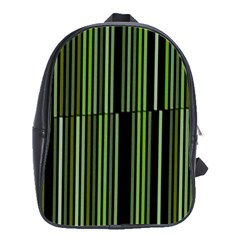 Shades Of Green Stripes Striped Pattern School Bag (large) by yoursparklingshop