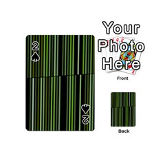 Shades Of Green Stripes Striped Pattern Playing Cards 54 (mini)  by yoursparklingshop