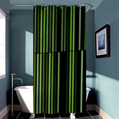 Shades Of Green Stripes Striped Pattern Shower Curtain 36  X 72  (stall)  by yoursparklingshop