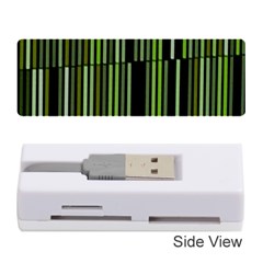 Shades Of Green Stripes Striped Pattern Memory Card Reader (stick)  by yoursparklingshop