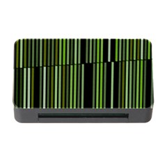 Shades Of Green Stripes Striped Pattern Memory Card Reader With Cf by yoursparklingshop