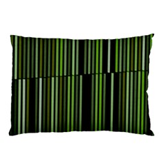 Shades Of Green Stripes Striped Pattern Pillow Case (two Sides) by yoursparklingshop