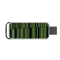 Shades Of Green Stripes Striped Pattern Portable Usb Flash (two Sides) by yoursparklingshop