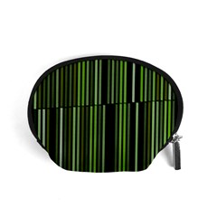 Shades Of Green Stripes Striped Pattern Accessory Pouches (small)  by yoursparklingshop