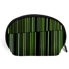 Shades Of Green Stripes Striped Pattern Accessory Pouches (large)  by yoursparklingshop