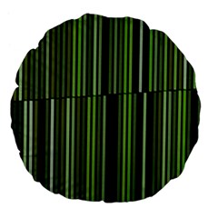 Shades Of Green Stripes Striped Pattern Large 18  Premium Flano Round Cushions by yoursparklingshop