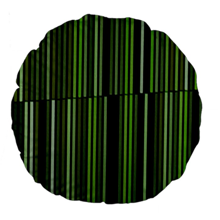 Shades of Green Stripes Striped Pattern Large 18  Premium Flano Round Cushions