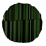 Shades of Green Stripes Striped Pattern Large 18  Premium Flano Round Cushions Back