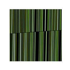 Shades Of Green Stripes Striped Pattern Small Satin Scarf (square) by yoursparklingshop