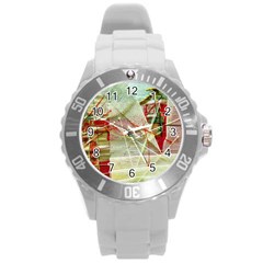 Hidden Strings Of Purity 1 Round Plastic Sport Watch (l) by bestdesignintheworld