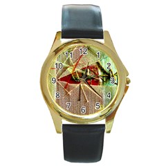 Hidden Strings Of Purity 12 Round Gold Metal Watch by bestdesignintheworld