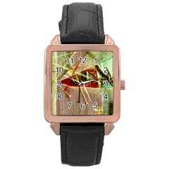 Hidden Strings Of Purity 12 Rose Gold Leather Watch 