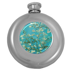 Almond Blossom  Round Hip Flask (5 Oz) by Valentinaart