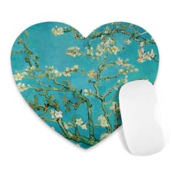 Almond Blossom  Heart Mousepads by Valentinaart