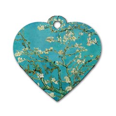 Almond Blossom  Dog Tag Heart (two Sides) by Valentinaart