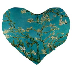 Almond Blossom  Large 19  Premium Heart Shape Cushions by Valentinaart