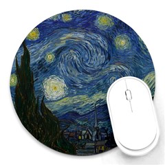 The Starry Night  Round Mousepads by Valentinaart