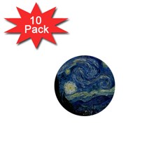 The Starry Night  1  Mini Buttons (10 Pack)  by Valentinaart