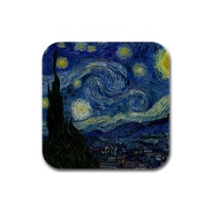 The Starry Night  Rubber Square Coaster (4 Pack)  by Valentinaart