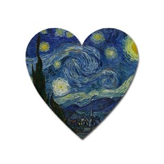 The Starry Night  Heart Magnet by Valentinaart