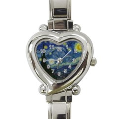 The Starry Night  Heart Italian Charm Watch by Valentinaart