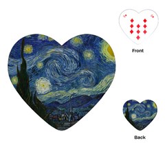 The Starry Night  Playing Cards (heart)  by Valentinaart