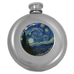 The Starry Night  Round Hip Flask (5 Oz) by Valentinaart