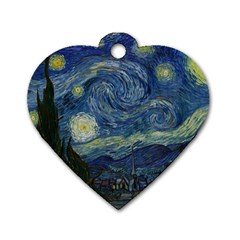 The Starry Night  Dog Tag Heart (one Side) by Valentinaart