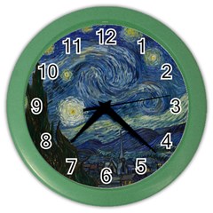 The Starry Night  Color Wall Clocks by Valentinaart