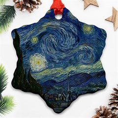 The Starry Night  Snowflake Ornament (two Sides) by Valentinaart