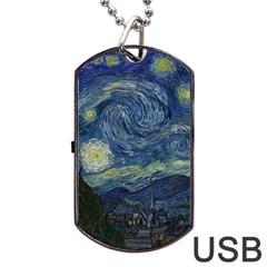 The Starry Night  Dog Tag Usb Flash (two Sides)