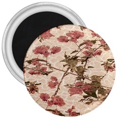 Textured Vintage Floral Design 3  Magnets by dflcprints