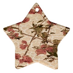 Textured Vintage Floral Design Ornament (star) by dflcprints