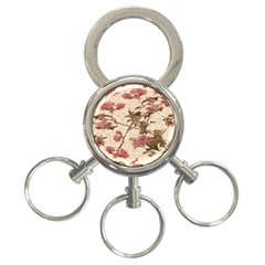 Textured Vintage Floral Design 3-ring Key Chains by dflcprints