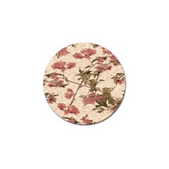 Textured Vintage Floral Design Golf Ball Marker by dflcprints