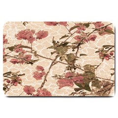 Textured Vintage Floral Design Large Doormat  by dflcprints