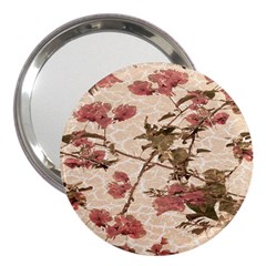 Textured Vintage Floral Design 3  Handbag Mirrors by dflcprints