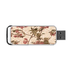 Textured Vintage Floral Design Portable Usb Flash (one Side) by dflcprints