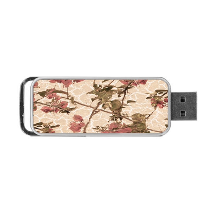 Textured Vintage Floral Design Portable USB Flash (One Side)