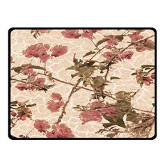 Textured Vintage Floral Design Double Sided Fleece Blanket (small)  by dflcprints