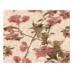 Textured Vintage Floral Design Double Sided Flano Blanket (large)  by dflcprints