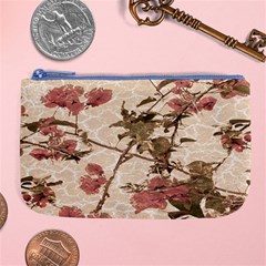 Textured Vintage Floral Design Large Coin Purse by dflcprints