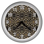 Wonderful Fantasy Pearl Flowers Landscape Wall Clocks (Silver)  Front