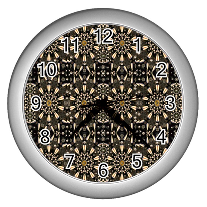 Wonderful Fantasy Pearl Flowers Landscape Wall Clocks (Silver) 