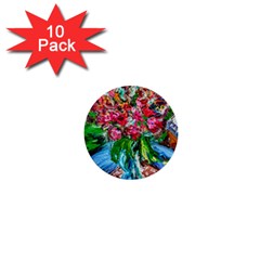 Paint, Flowers And Book 1  Mini Buttons (10 Pack)  by bestdesignintheworld